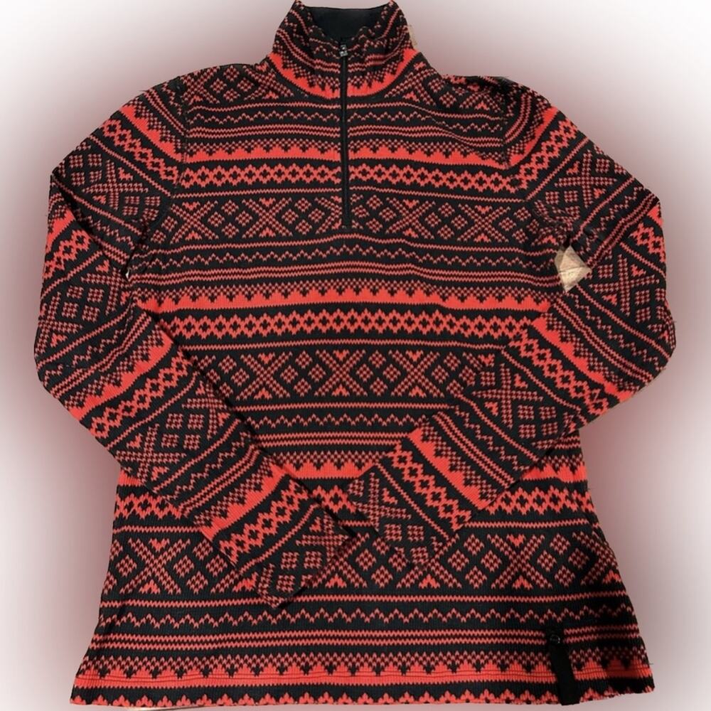 Lauren Ralph Lauren Active Sport Red & Black Long Sleeve Thermal Top S